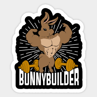 Bunnybuilder Funny Bodybuilding Bodybuilder Gift Sticker